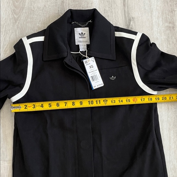 Adidas Originals Collared Twill Long Coat Black Womens XS NWT $275 Quiet Luxury - Picture 7 of 14